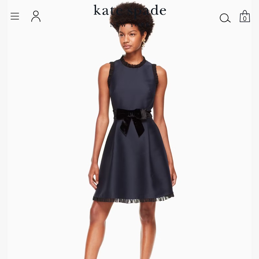 Kate Spade New York Star Bright Velvet Bow And Flare Dress size 10